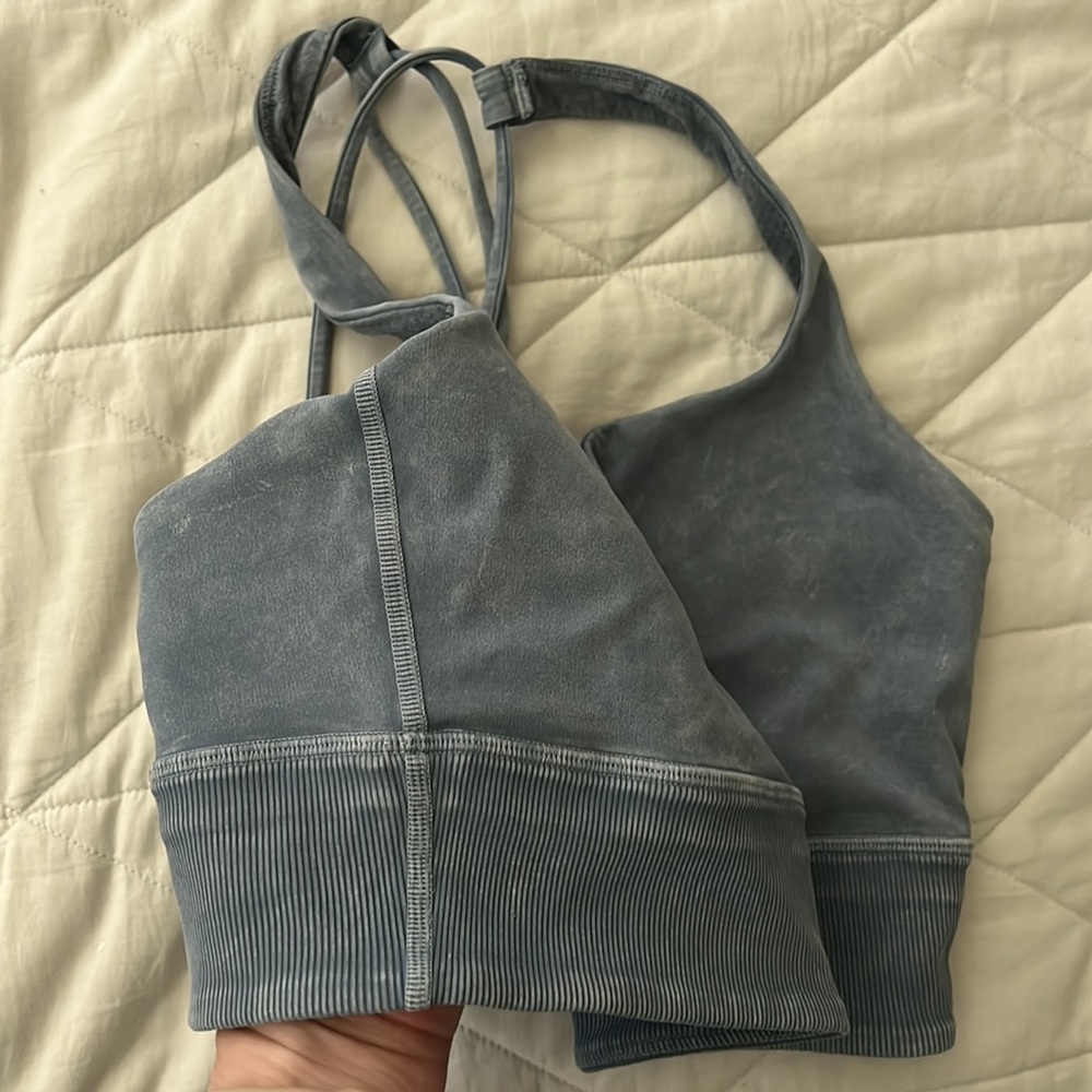 Lululemon Free To Be Bra *Long Line Rib Snow Wash Washed size 10 - Picture 11 of 16
